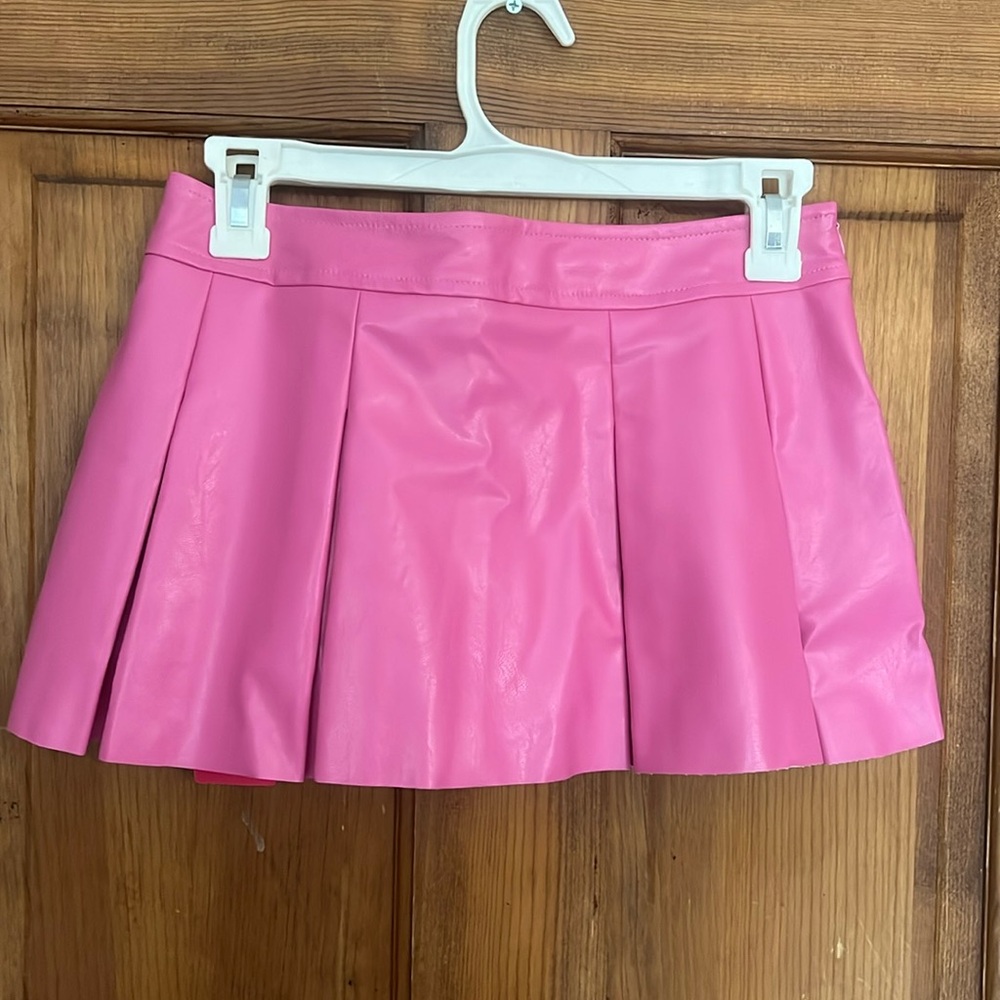 Pleather pink skirt size xs